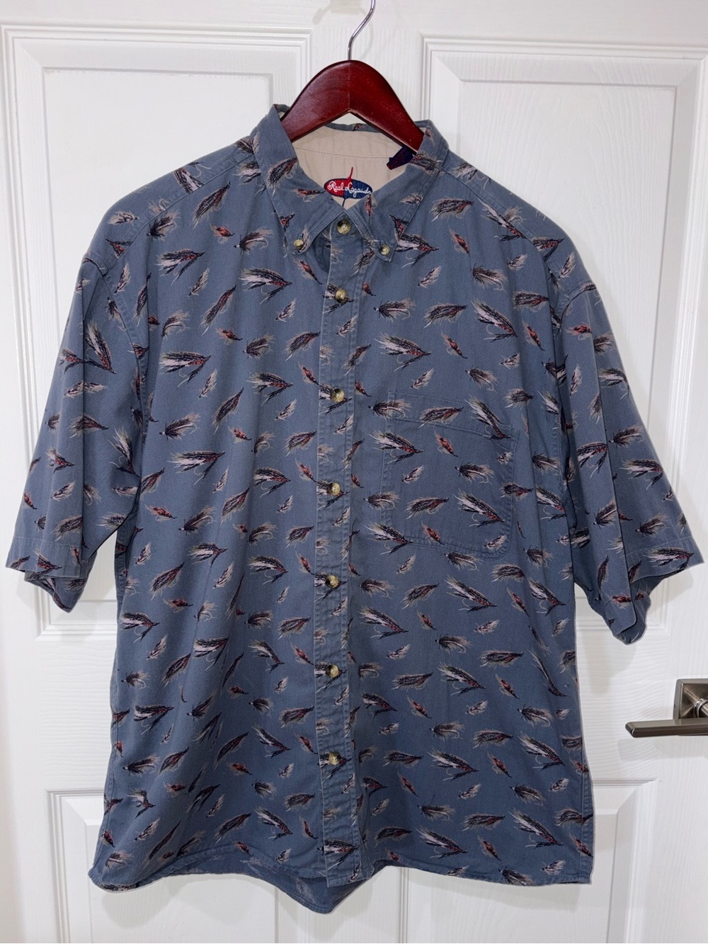 Reel Legends Short Sleeve Button Down Outdoor Fly Fishing Cotton XL